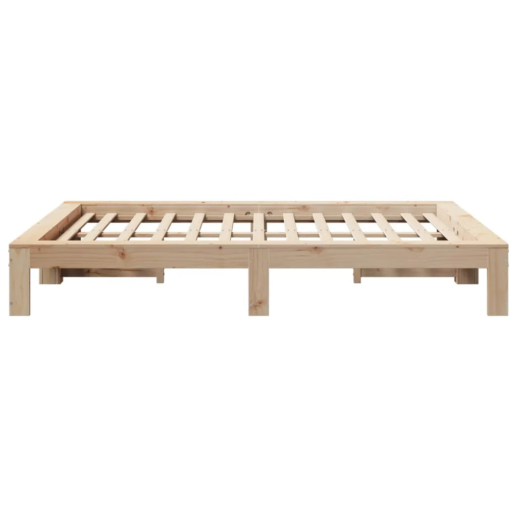 Letto senza Materasso-Struttura Letto 140x190 cm in Legno Massello di Pino 237188