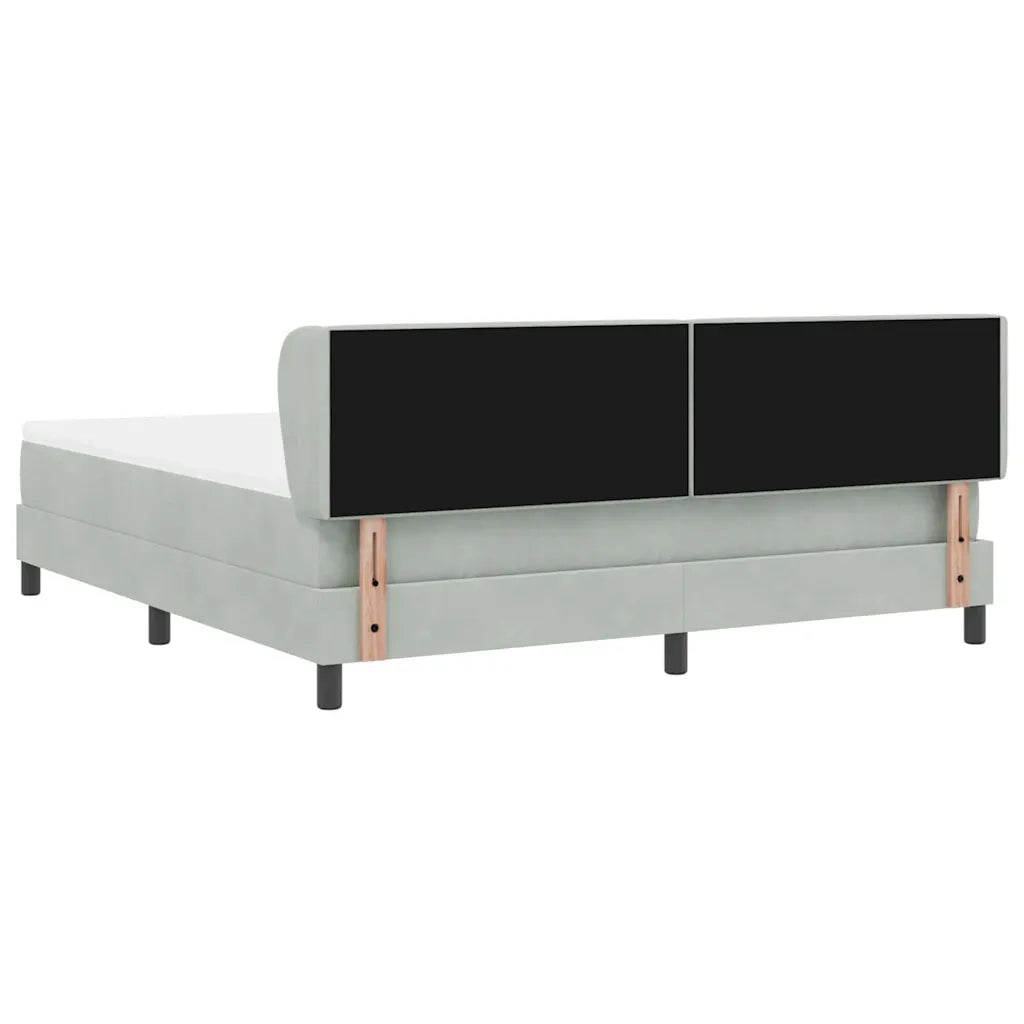 Letto a molle con materasso Grigio chiaro 180 x 200 cm Velluto 3340346