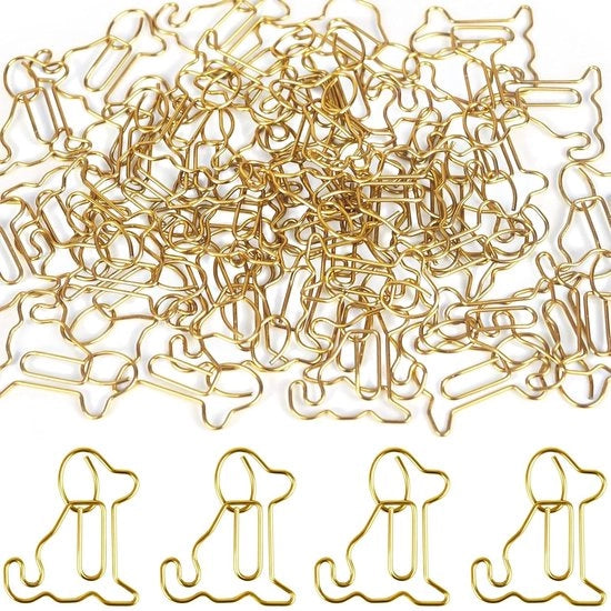 Paperclips in forma di Cane - 50 pezzi - Metallo