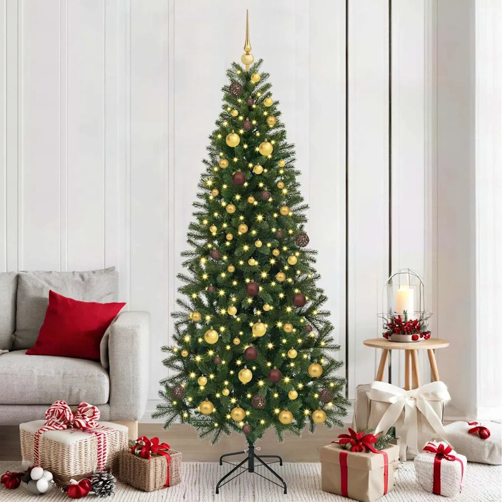 Albero di Natale artificiale con 300 LED Verde 210 cm PE e PVC 3397364