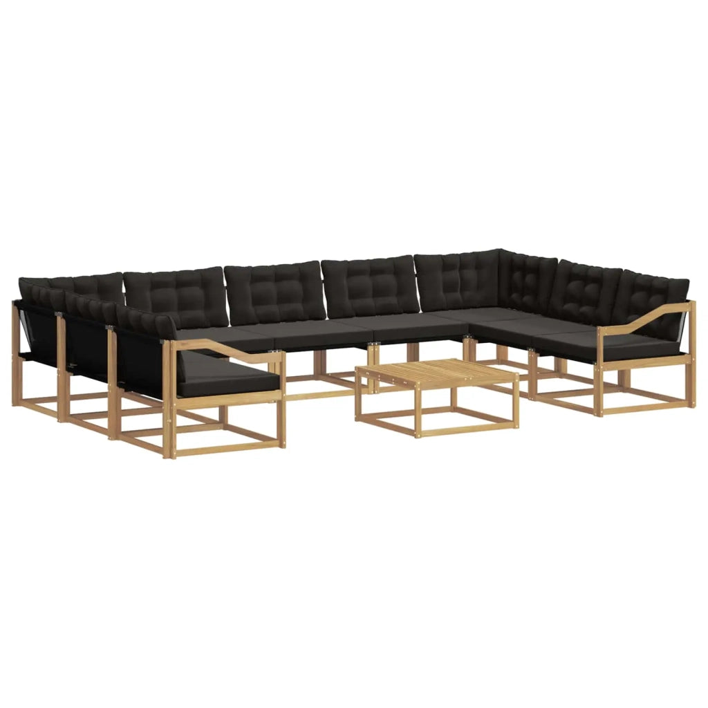 Set di divani da esterno 10 pz Bianco e Nero 3389102