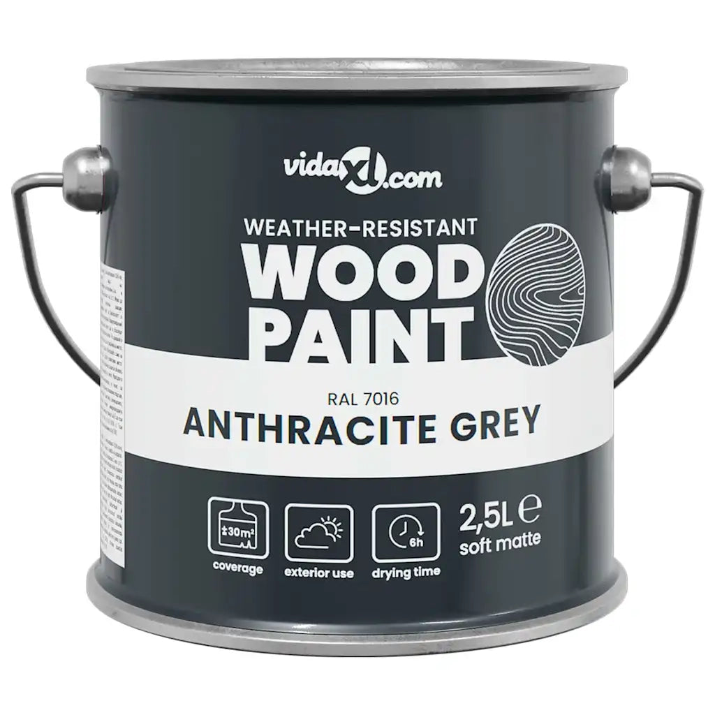 vidaXL Vernice per legno Grigio Ferro 16.5 x 16.5 x 15.9 cm