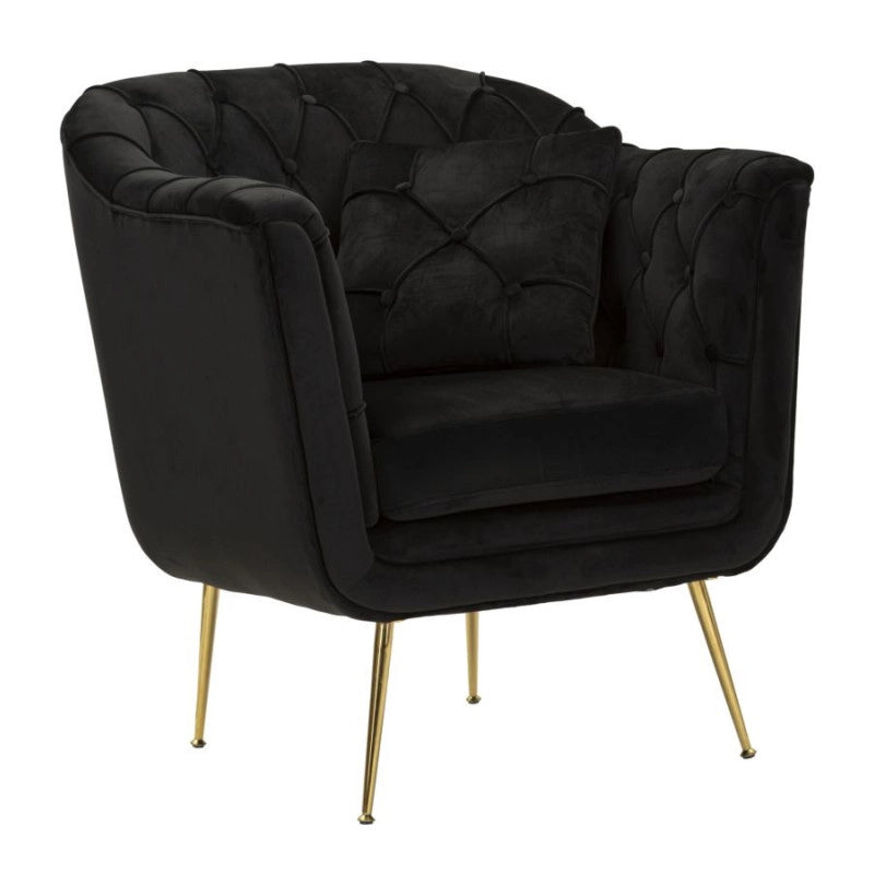 Poltrona Budapest Nera Con Cuscino cm 88x83x91