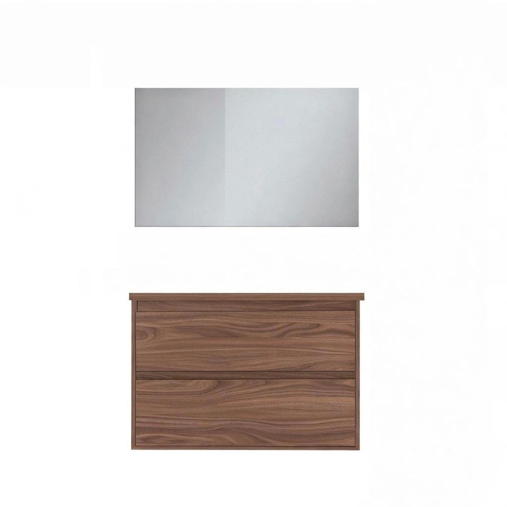 Composizione mobile bagno sospeso con cassetti cm 100 mod. ELEGANCE - Noce