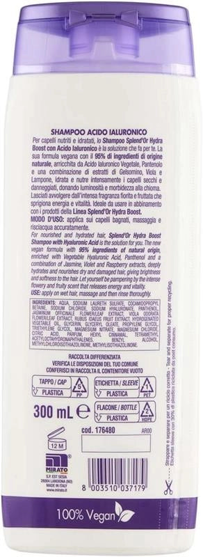 SPLENDOR SHAMPOO 300 ML ACIDO IALURONICO IDRADANTE CAPELLI SECCHI