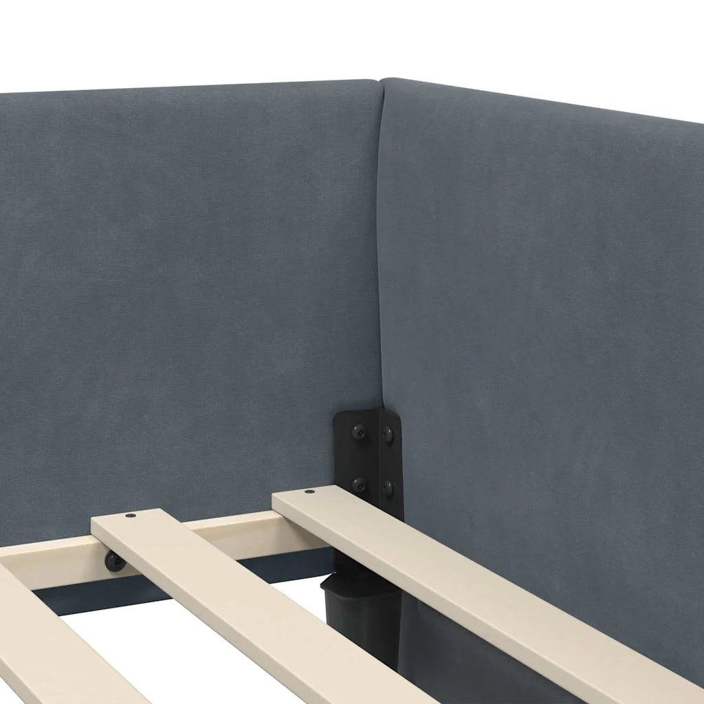 Cornice del letto ad angolo Grigio scuro 80 cm x 200 cm Velluto 42016062