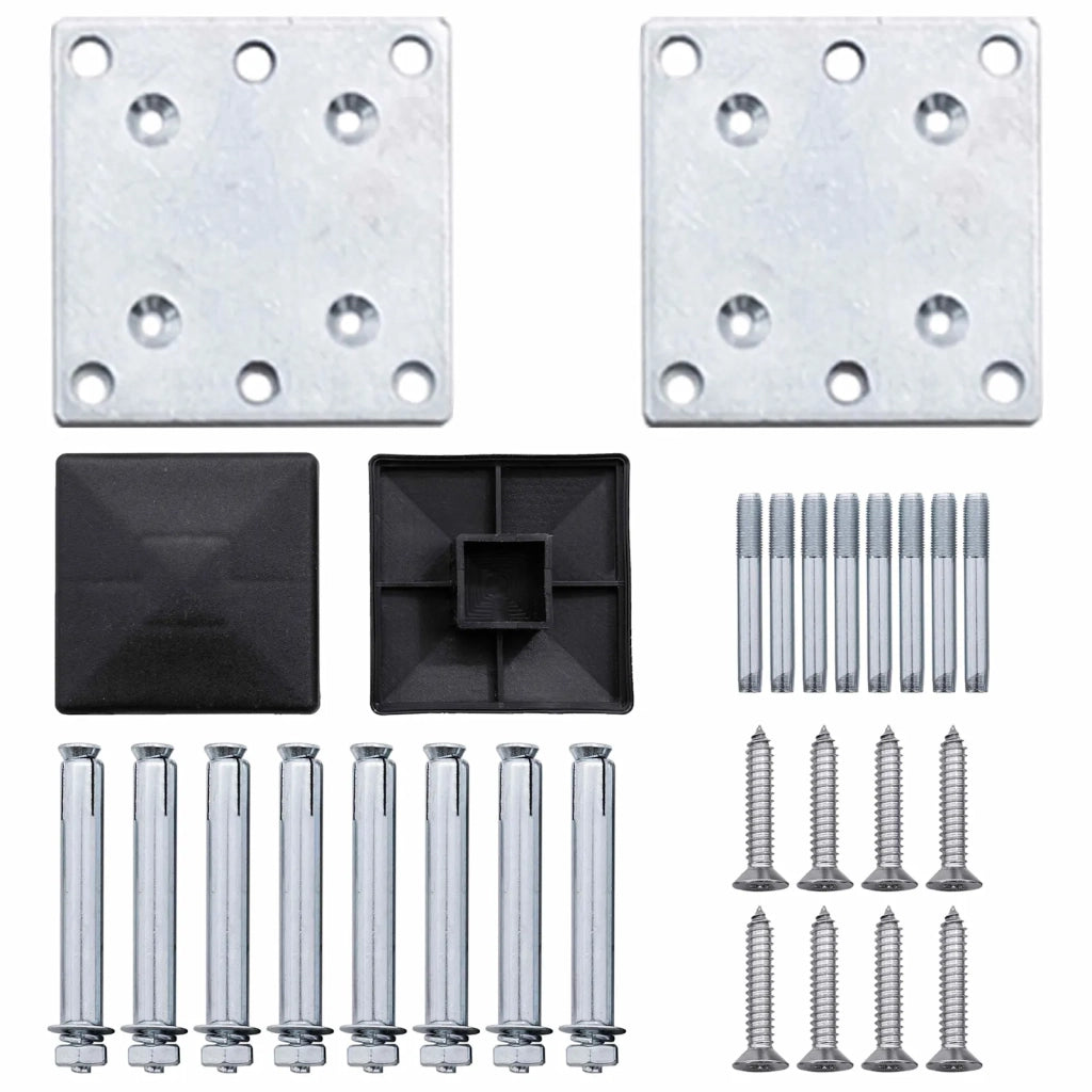 Set di Recinzione 1138 x 186 cm WPC e Alluminio Grigio 3429407