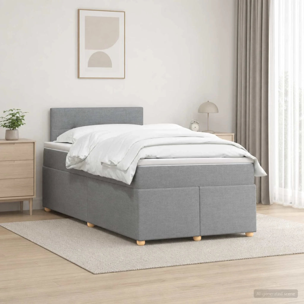 Letto box spring con materasso Grigio Chiaro 120 x 190 cm 3452373