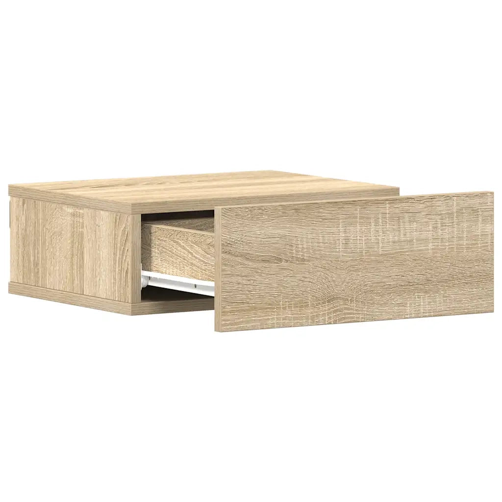 Comodini Pensili 2pz-Set di 2 Tavolino da notte Rovere Sonoma 40x30x15cm Legno Multistrato