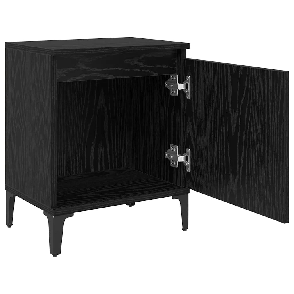 Armadio da Notte Rovere Nero 40 x 30 x 50 cm Legno multistrato 875109
