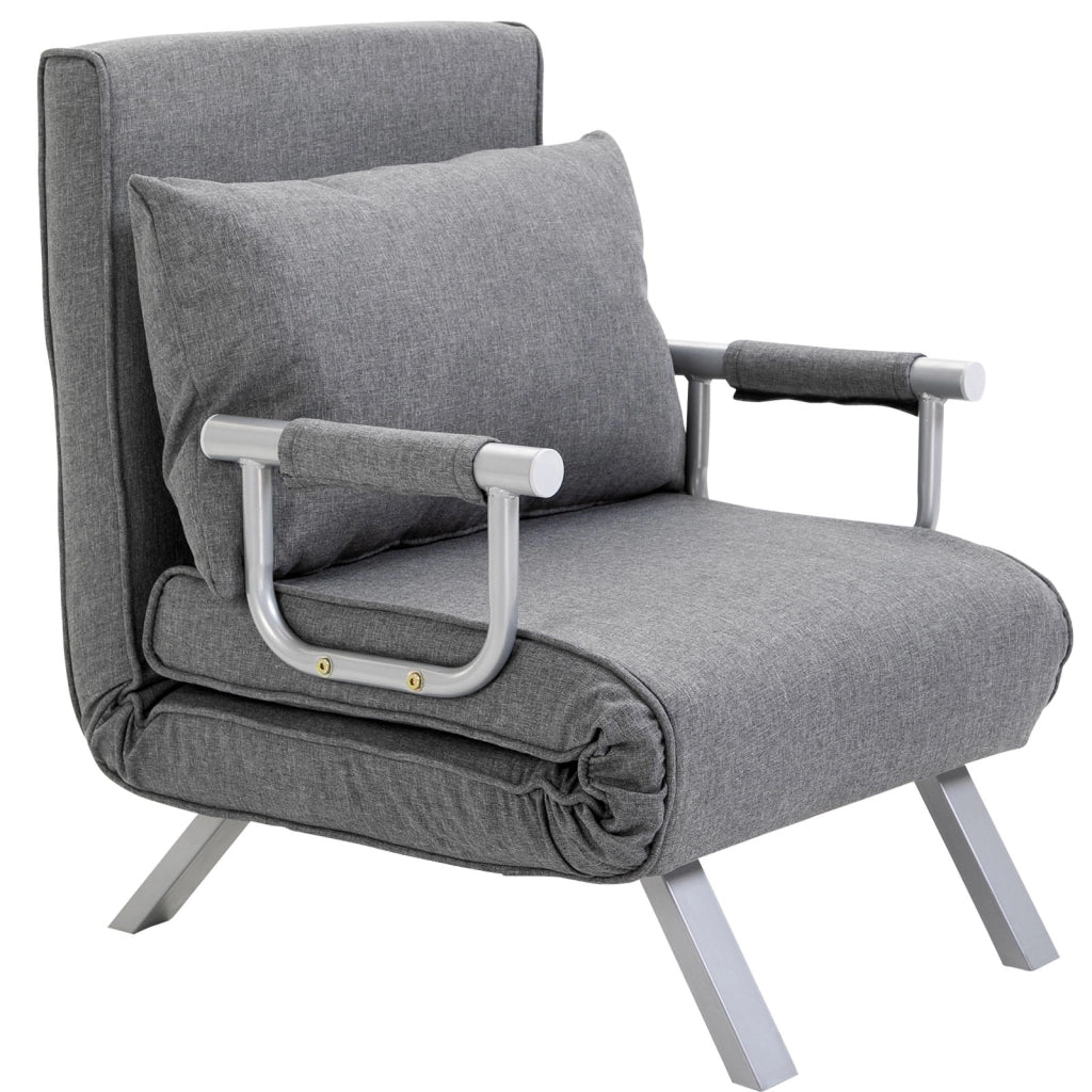 Poltrona letto imbottita ¨C Zephmum ¨C Grigio chiaro tessuto