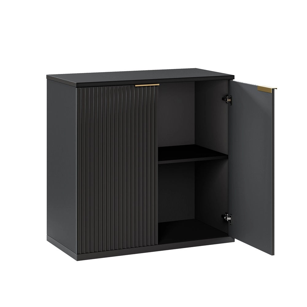Mobile Contenitore Multiuso ¨C MINIMAL ¨C Nero, Legno Chiaro, 60x30x70