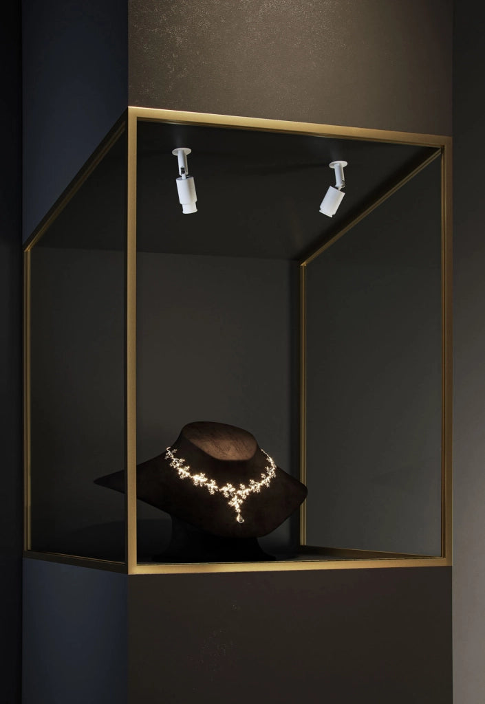 Micro Zoom Faretto LED Incasso Orientabile 2W 4000K Fascio Regolabile 15-36 Gradi Nero Opaco per Vetrine Espositive e Illuminazione di Dettaglio