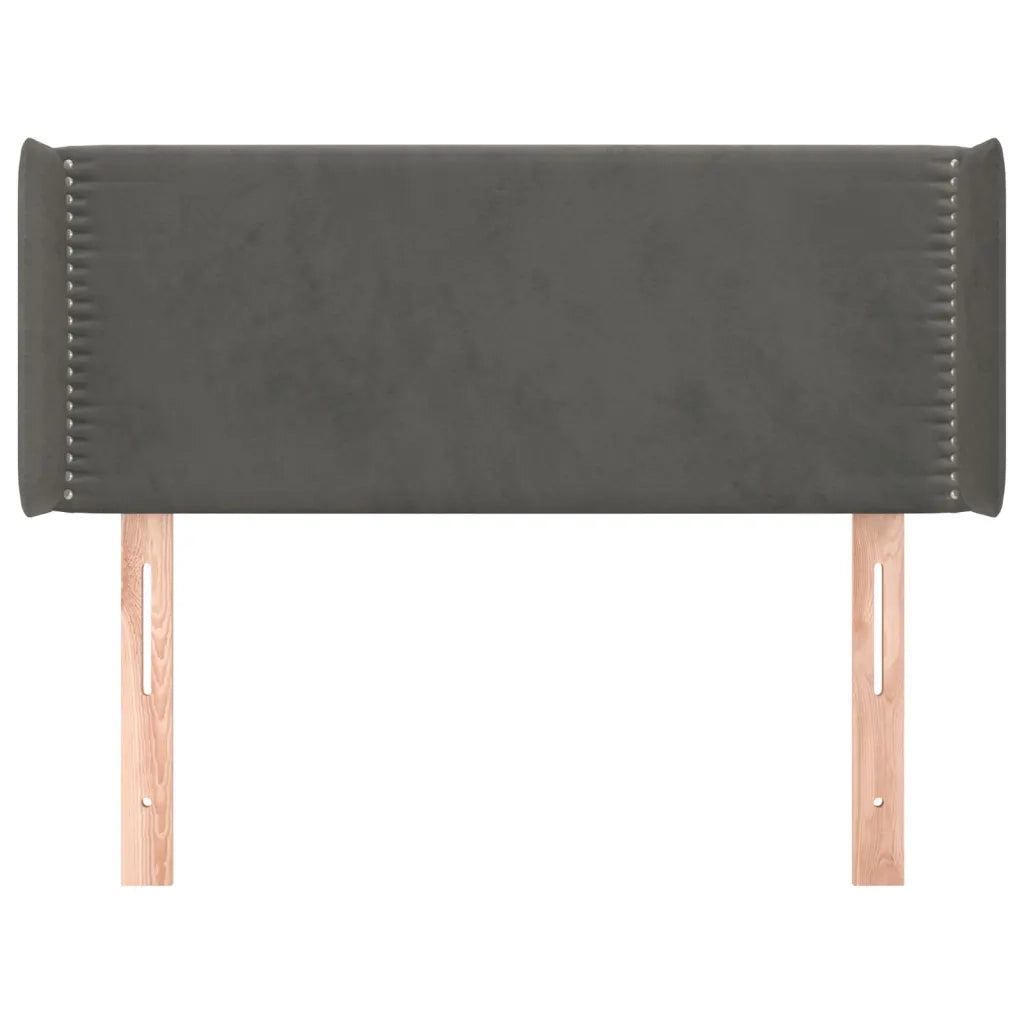 Testiera ad Orecchio Grigio Scuro 93x16x78/88 cm in Velluto 3118665