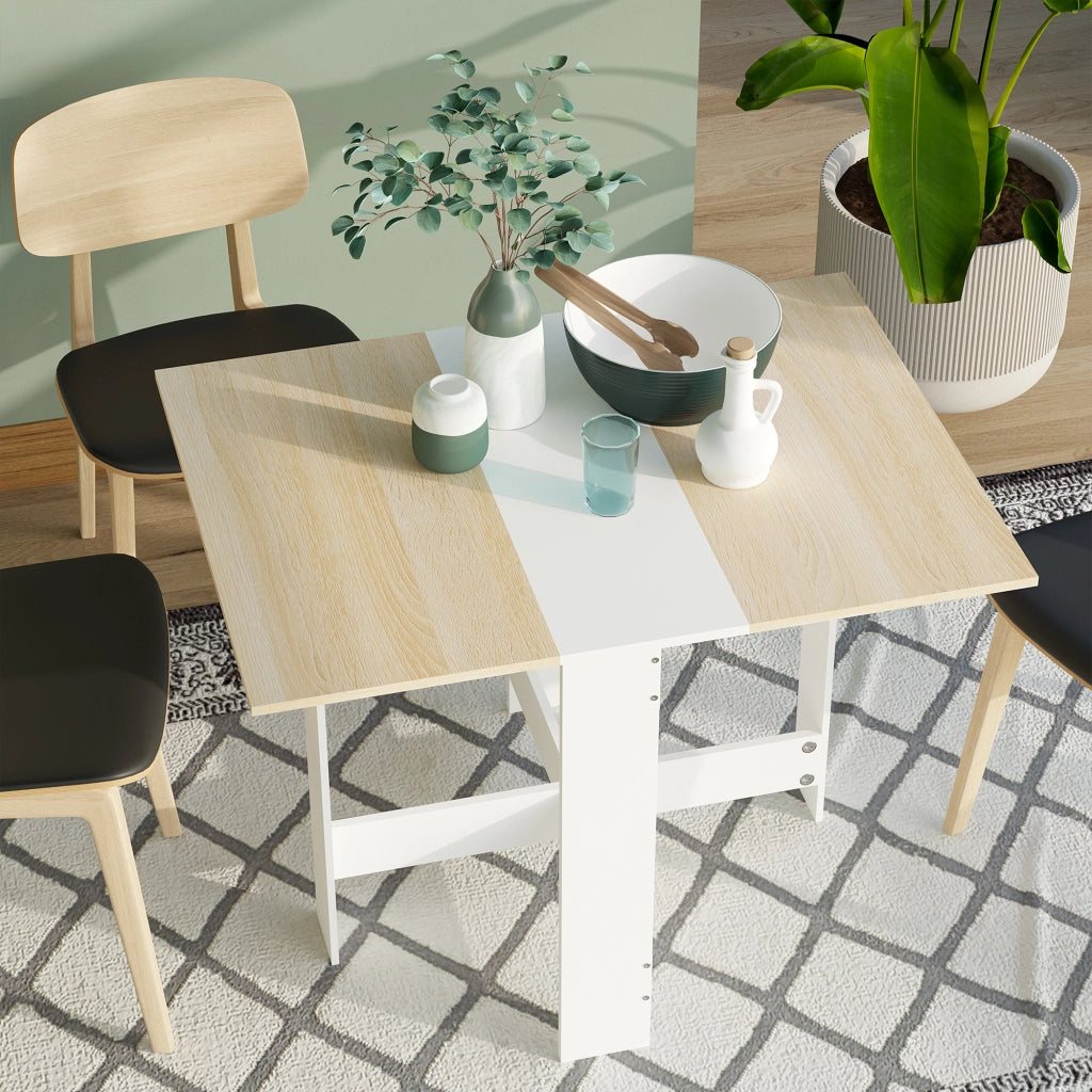 Tavolo da cucina pieghevole ¨C Minimal ¨C 103x76x74 cm legno bicolore quercia bianco