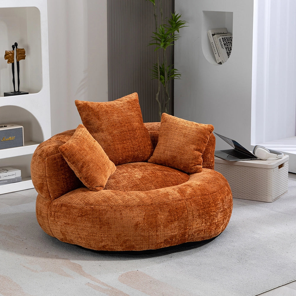 Chaise longue - Xylo - gaming chenille arancione con 3 cuscini
