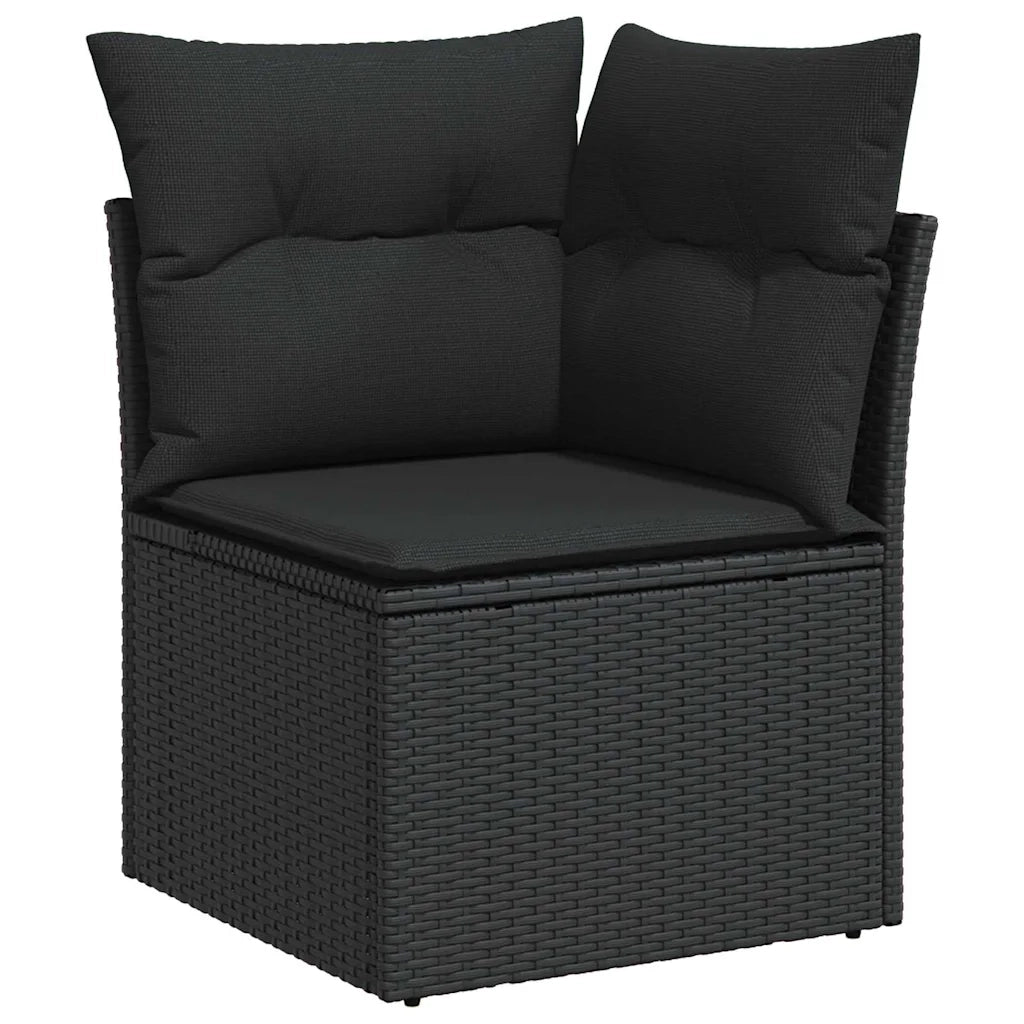 Set Divano da Giardino con cuscino 10 pcs Nero 3349505