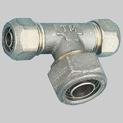 RACCORDO A TEE DOPPIO RIDOTTO PER TUBO COBRAPEX  22 x 15 x 15     TIEMME
