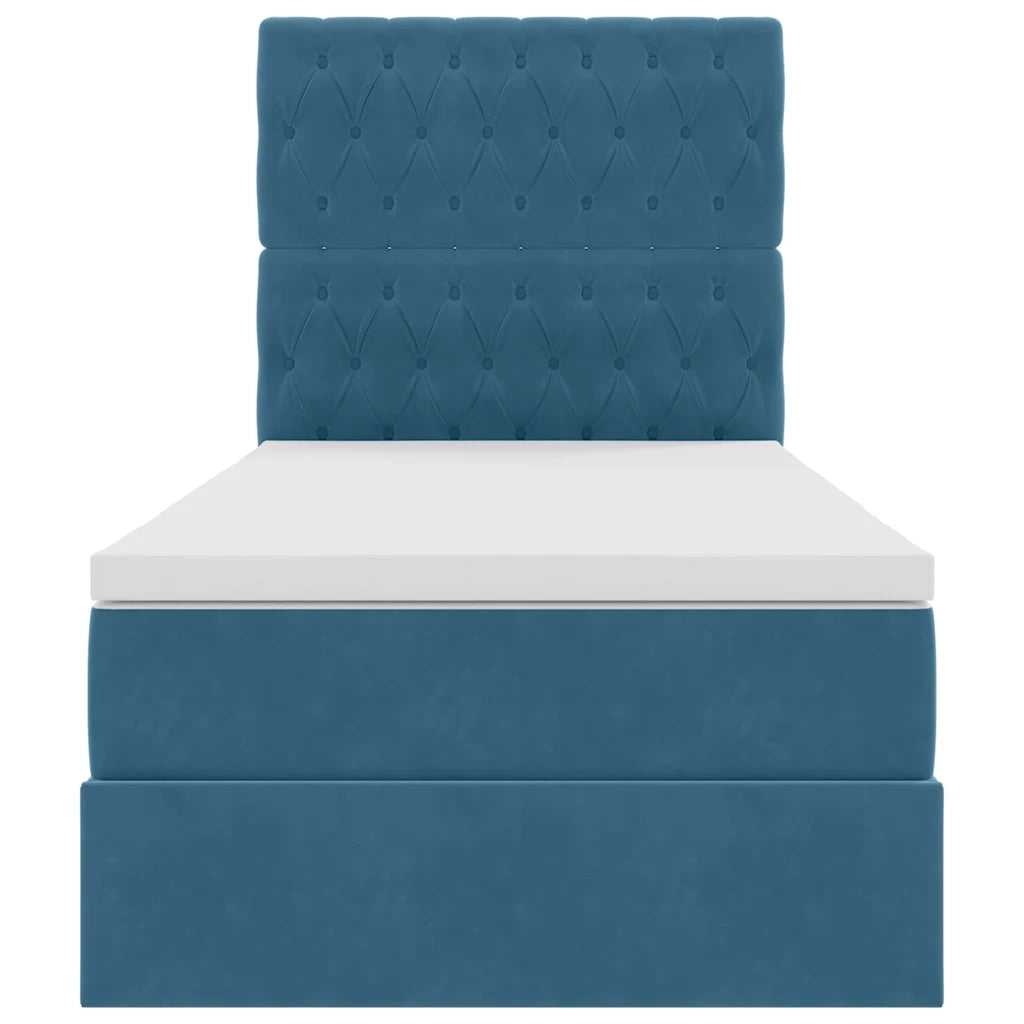 Letto con contenitore e materasso Blu Scuro 100 x 200 cm 3372073