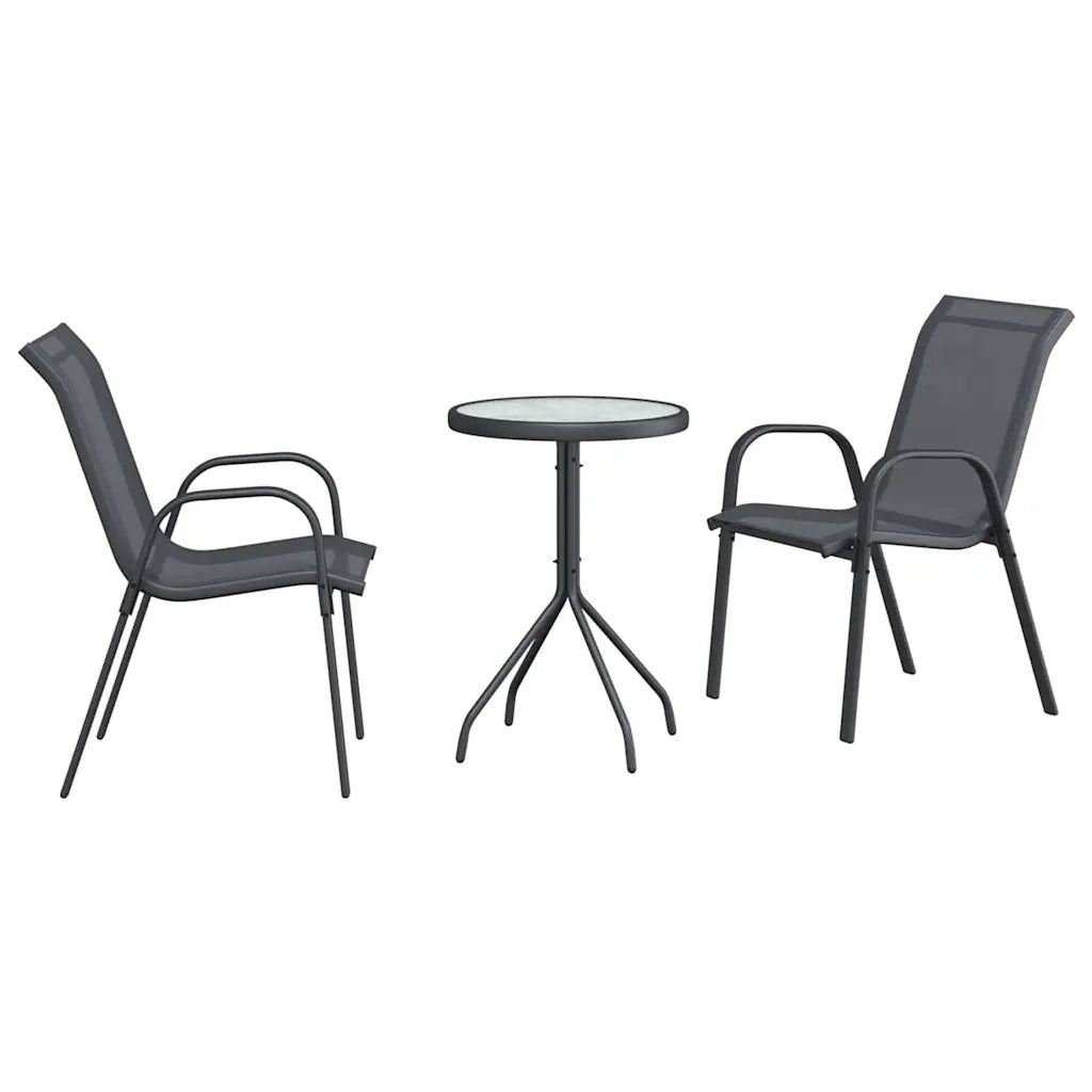 Set Bistro da Giardino 3 pcs Grigio Acciaio 42003979