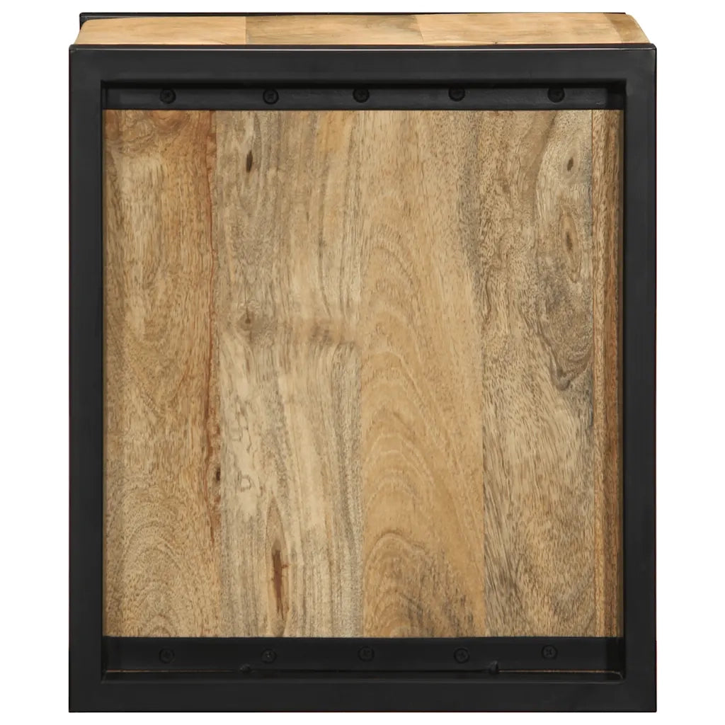 Comodino 40x35x40 cm in Legno Grezzo Massello di Mango 4015957