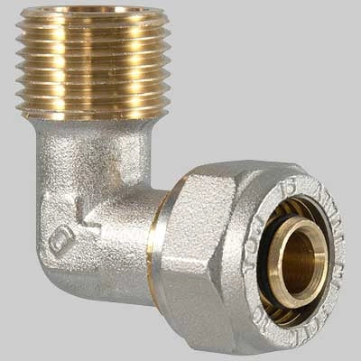Raccordo a compressione curvo Maschio  26 x 3/4     T.D.M.