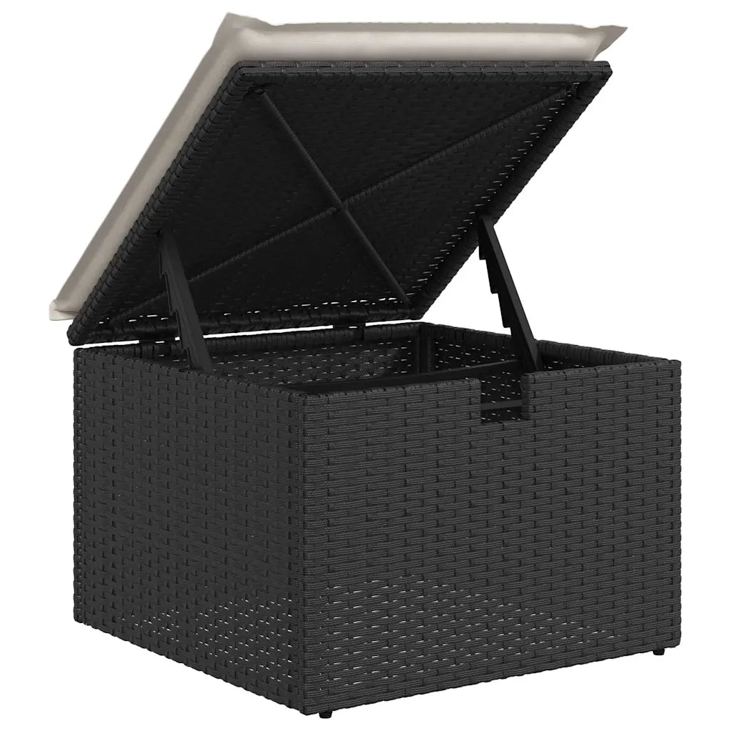 Set Divano da Giardino con cuscino 8 pcs Nero polyrattan 3359639
