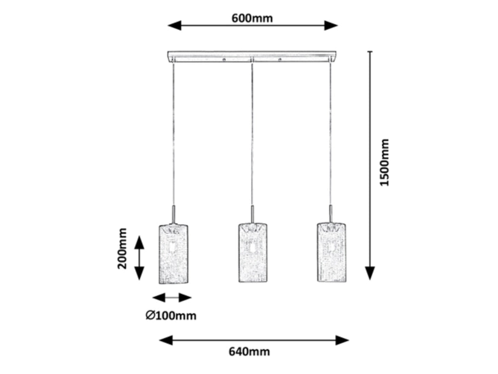 Lampada a sospensione Rabalux Callia grigia 3xE14 150cm
