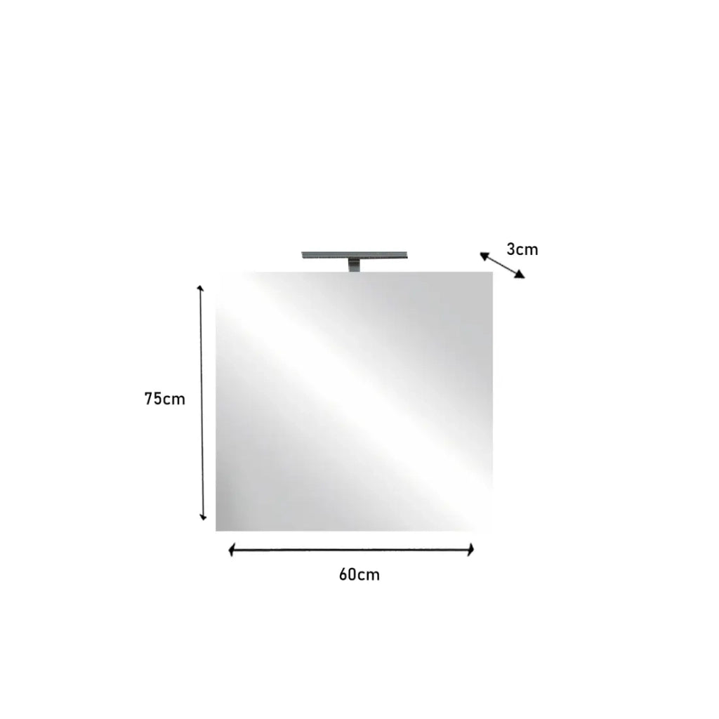 Specchio design KUBRICK – 60x75 cm con LED – Bianco lucido