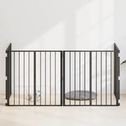 Cancello per cani 4 pcs Nero 80 x 80 cm Acciaio zincato 892006