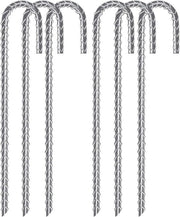 Stake di ancoraggio per tende e trampolini - 6 pezzi, acciaio inox, gru con gambo J