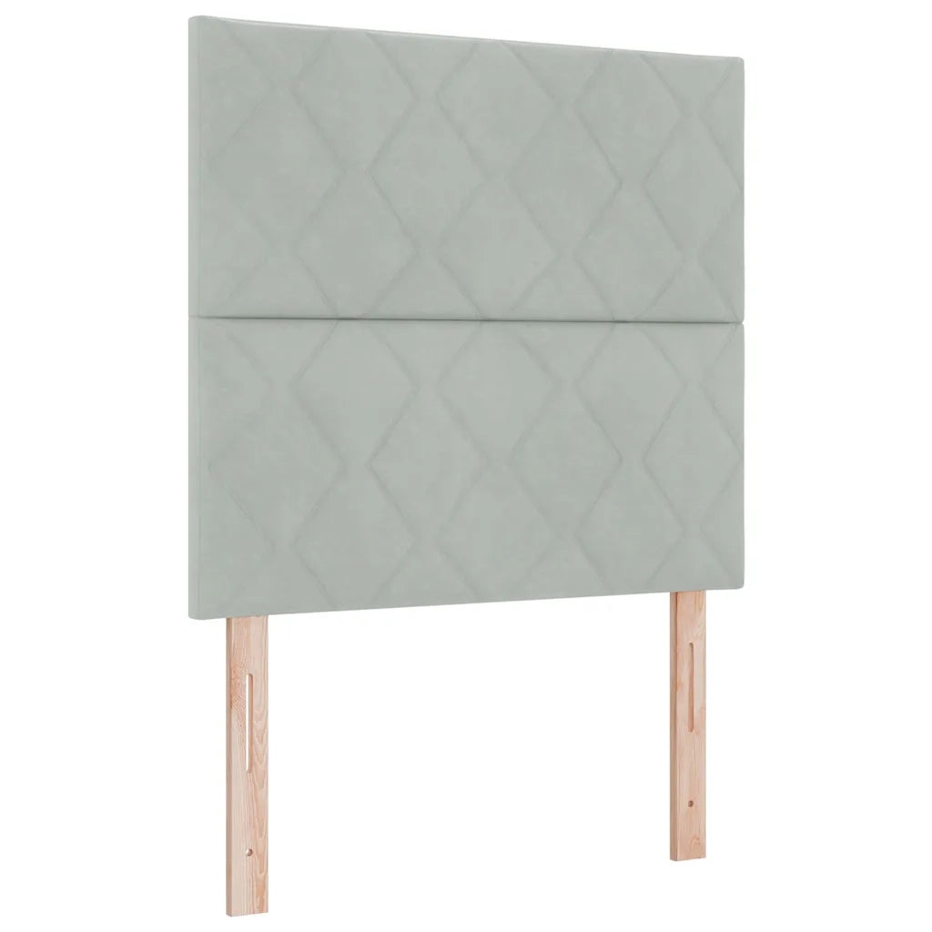 Letto a molle con materasso Grigio chiaro 90 x 200 cm Velluto