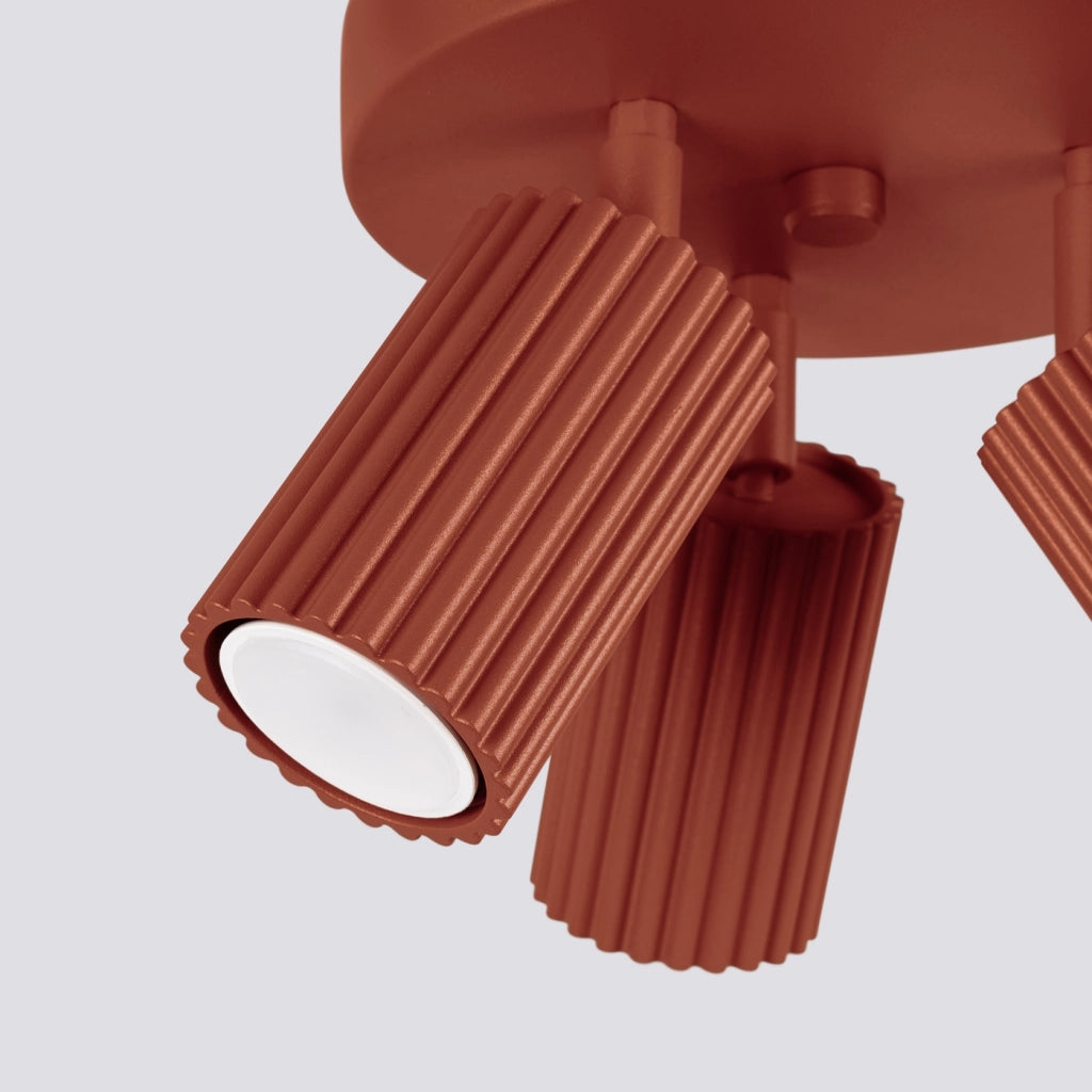 Lampada da soffitto KARBON 3P rosso ocra