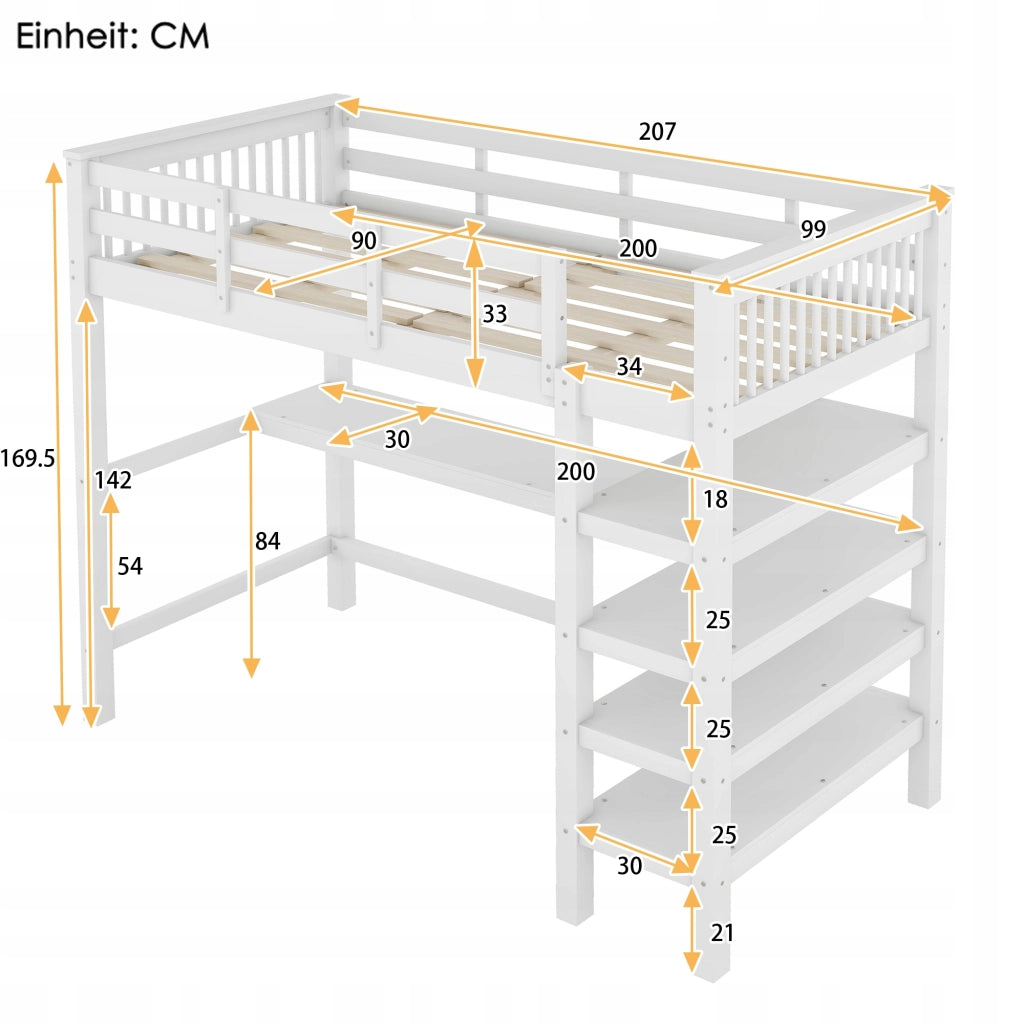 Letto a castello 90x200 bianco - Xylo