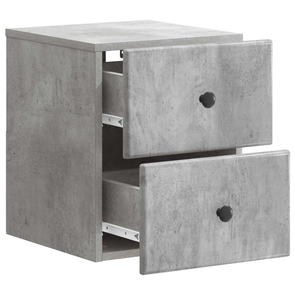 Mobiletto da notte a muro Grigio Cemento 34,5 x 33 x 40 cm 899151