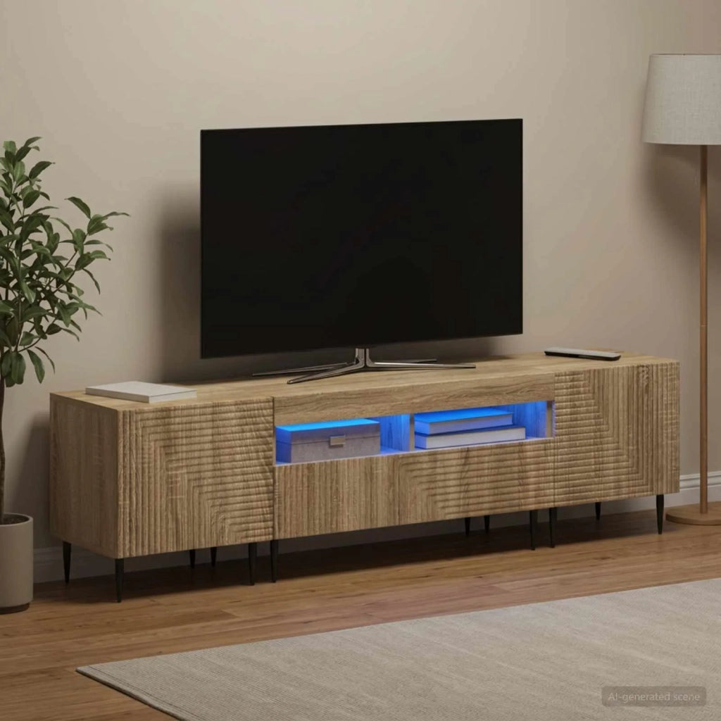 Mobile TV LED a 3 pezzi Rovere Sonoma Legno ingegnerizzato 3416678