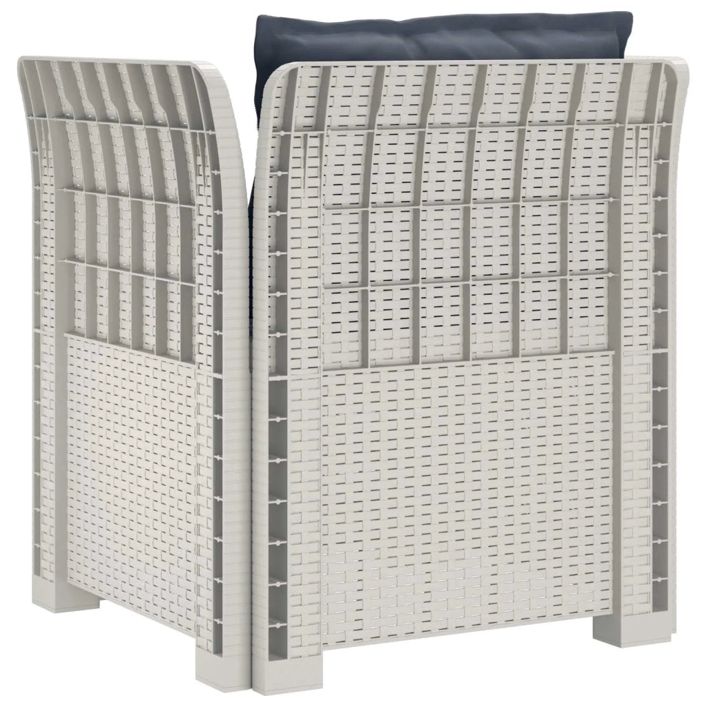 Poltrona a 1 Posto con Cuscini Aspetto Rattan PP Bianco 8011879
