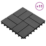 Piastrella per Decking 11 pz Grigio 30 x 30 cm WPC CFW2196044