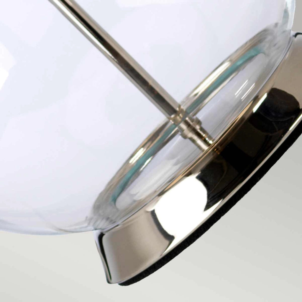 Lampada da tavolo vetro nichel paralume nero Orb E27 Elstead