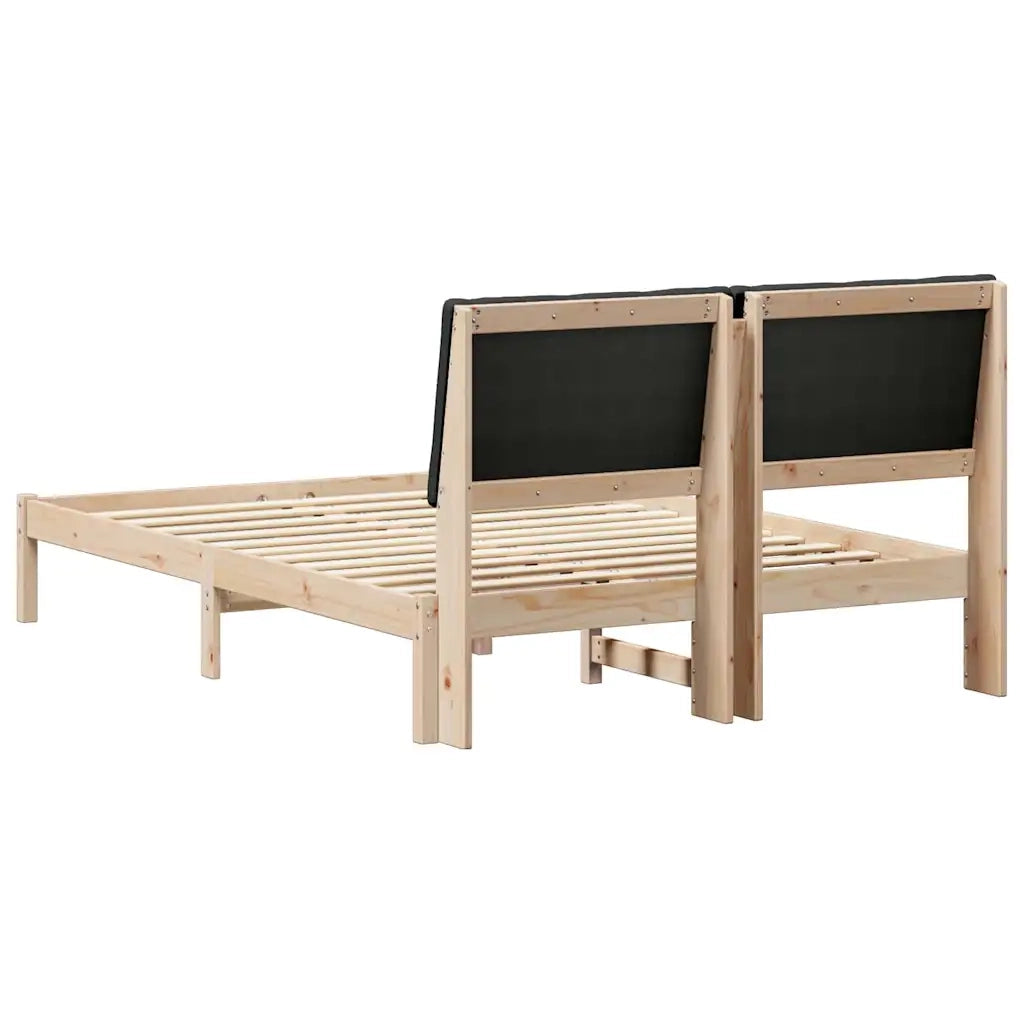 Struttura del Letto con testiera Marrone e nero 140 x 190 cm