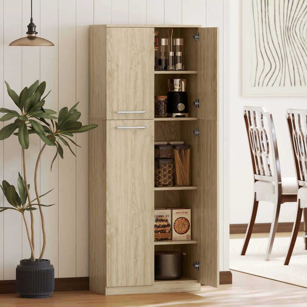 Armadio con Cassetti e Ripiani Regolabili ¨C Minimal ¨C Legno Rovere 59x31x155 cm