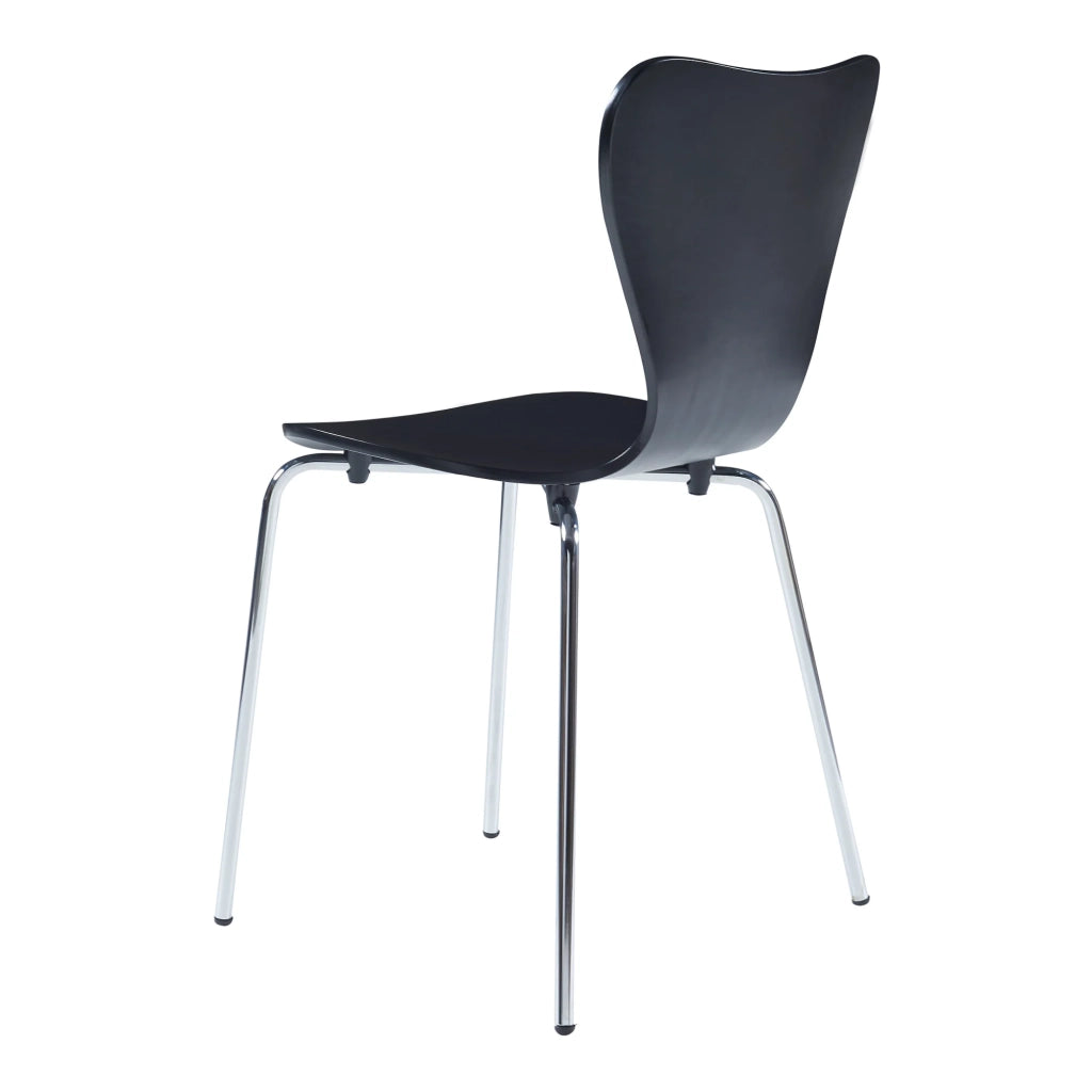 Set di 4 sedie da pranzo moderne e robuste in nero/cromo 03_0009814