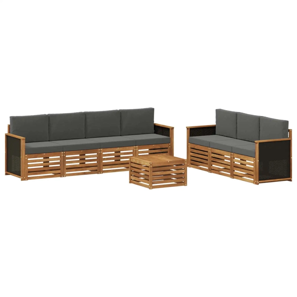 Set divani 8 pz Legno di Acacia Massello 3384103