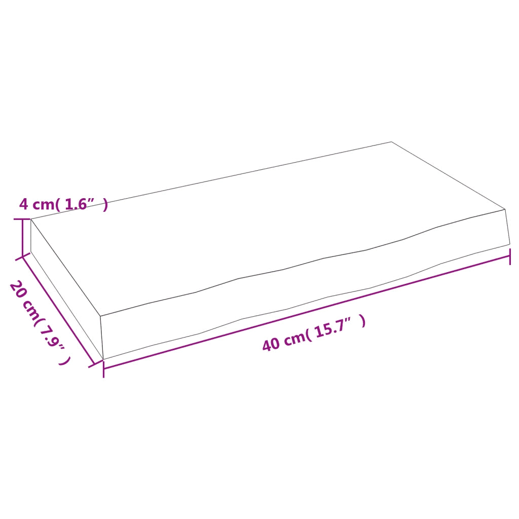 Mensole Parete | Scaffale a Parete | Ripiano a Parete 40x20x4 cm Legno Massello Rovere Non Trattato