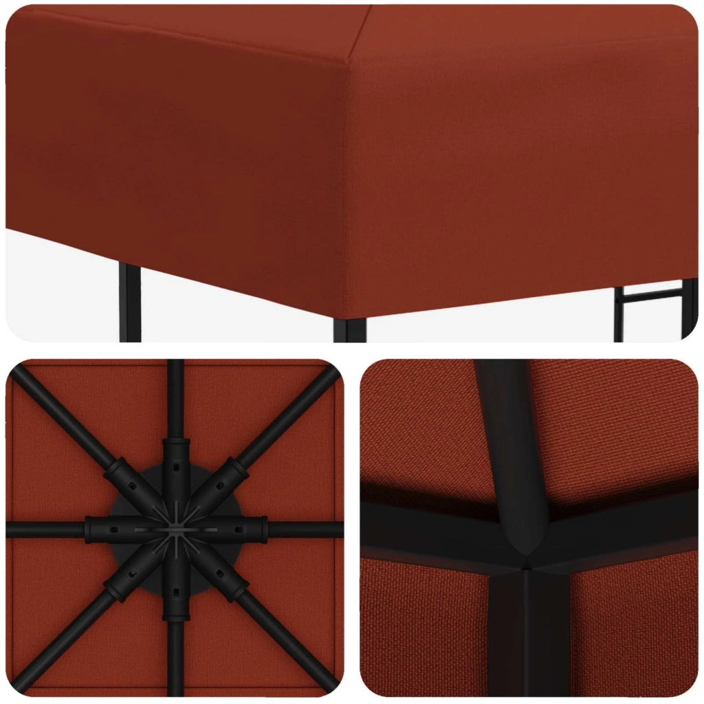 Gazebo 3 x 3 m Terracotta Poliestere e Acciaio 190 900328