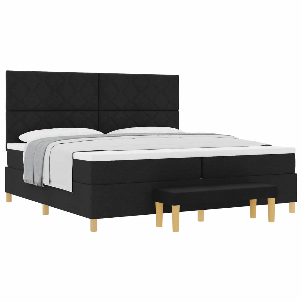 Letto a molle con materasso Nero 200 x 200 cm Tessuto 3344403