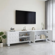 Cassettiera TV bianca in truciolato lunga 200 cm