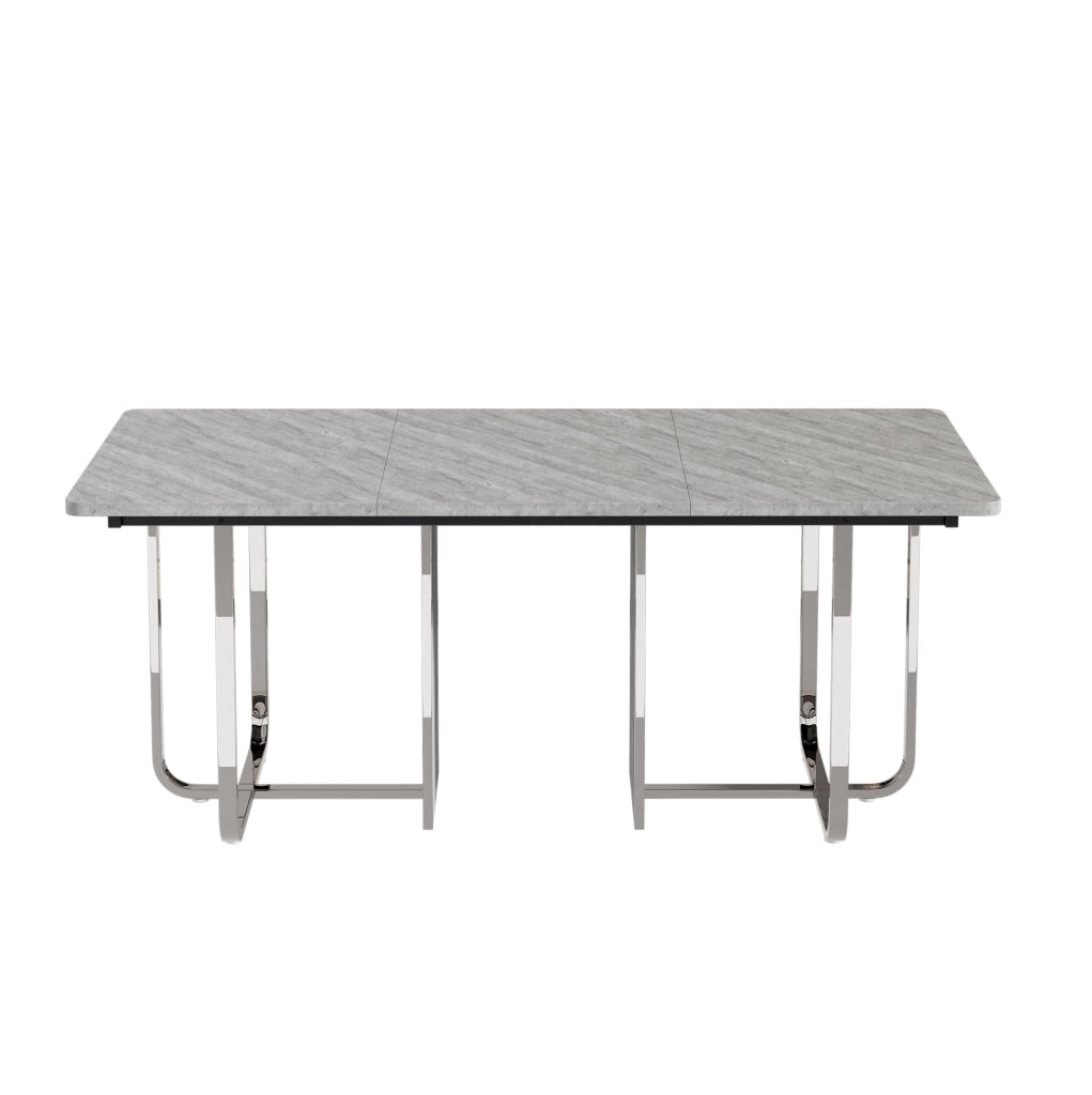 Tavolo da pranzo moderno 180 x 80 cm in MDF e metallo; grigio