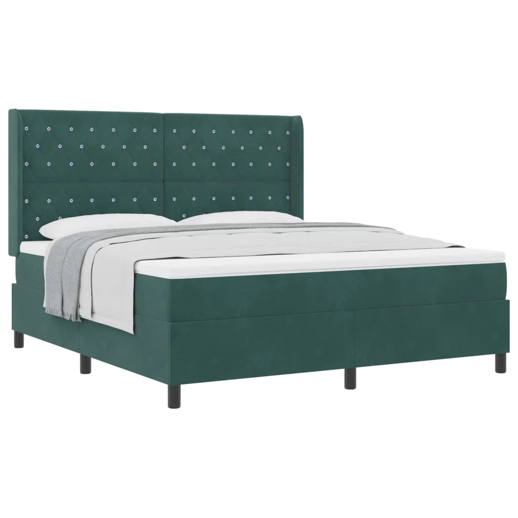 Letto a molle con materasso Verde Scuro 180 x 200 cm Velluto 3341969