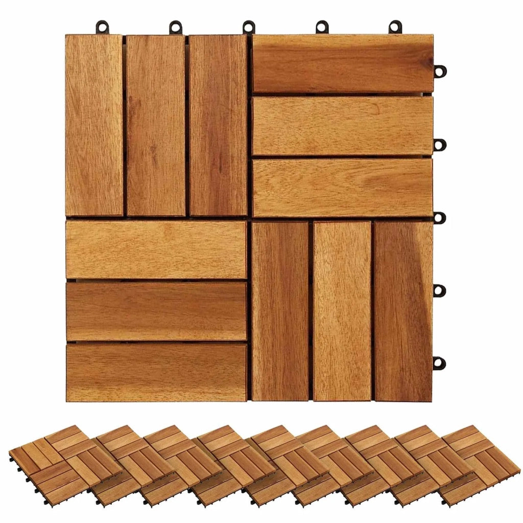 Piastrella per Decking 20 pz Marrone 30 x 30 cm CFW7976750